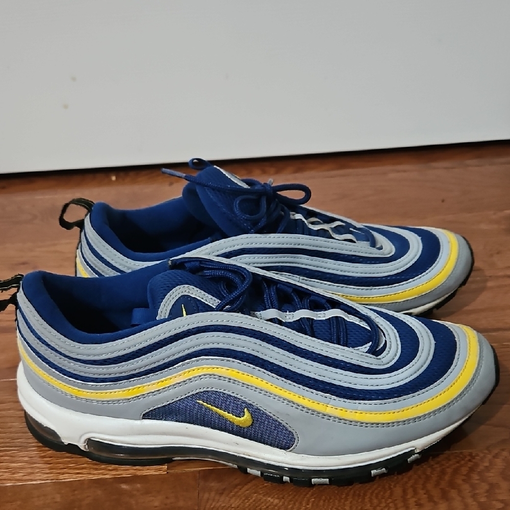 Nike Air Max 97 Blue Yellow Athletic Shoes